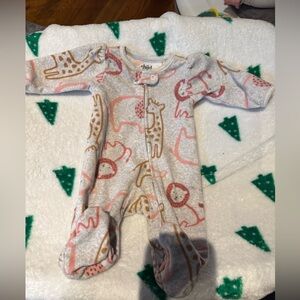 Carter's Gray and Pink Animal Print One Piece